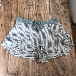 Free People Teal and Cream Skort